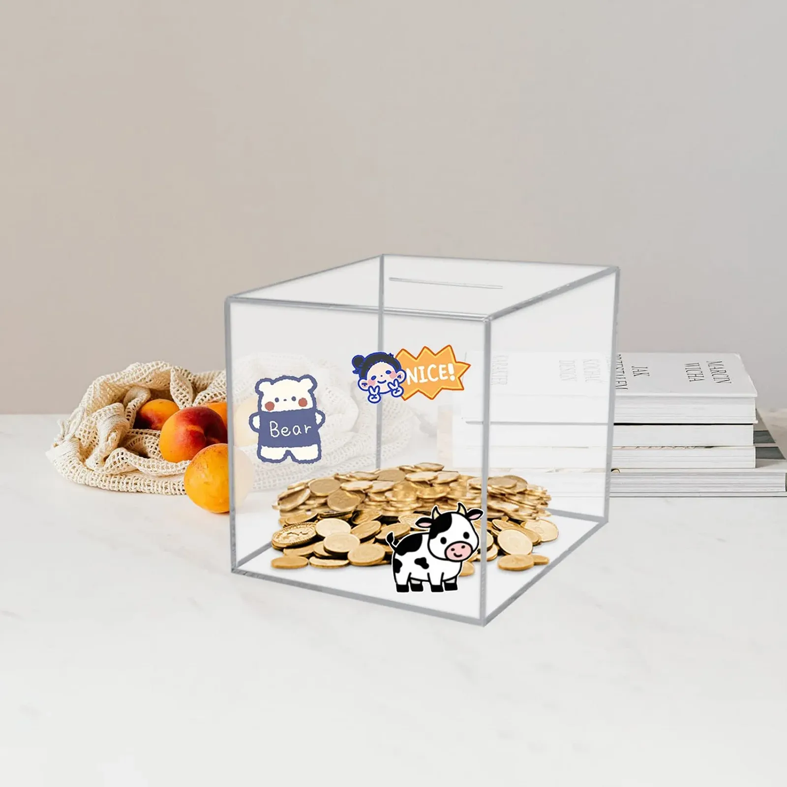 Скарбничка акрилова Невідкривна Прозора, фото №6