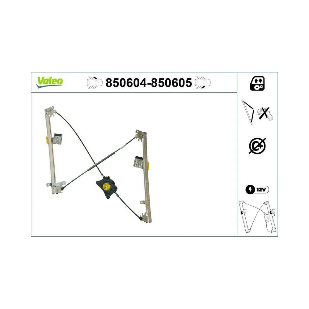 Склопідйомник VALEO 850604 VW передній лівий, фото №1 Склопідйомник VALEO 850604 VW передній лівий, фото №1