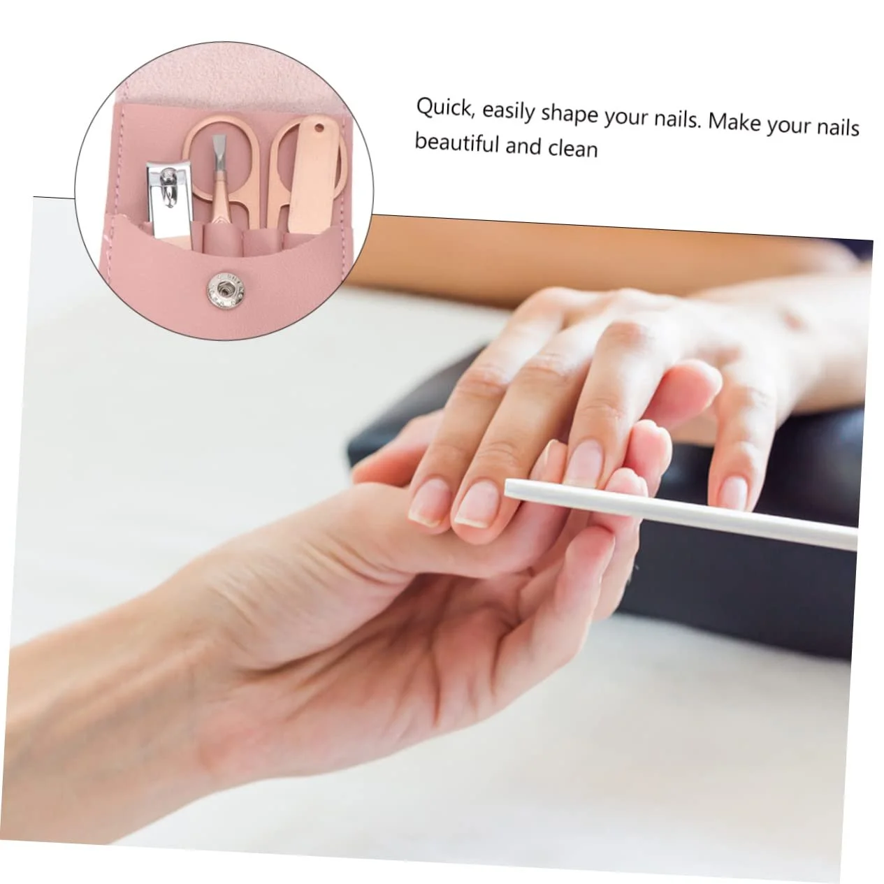 Набір для догляду за нігтями OATIPHO, рожеве золото, фото №7 Набір для догляду за нігтями OATIPHO, рожеве золото, фото №7