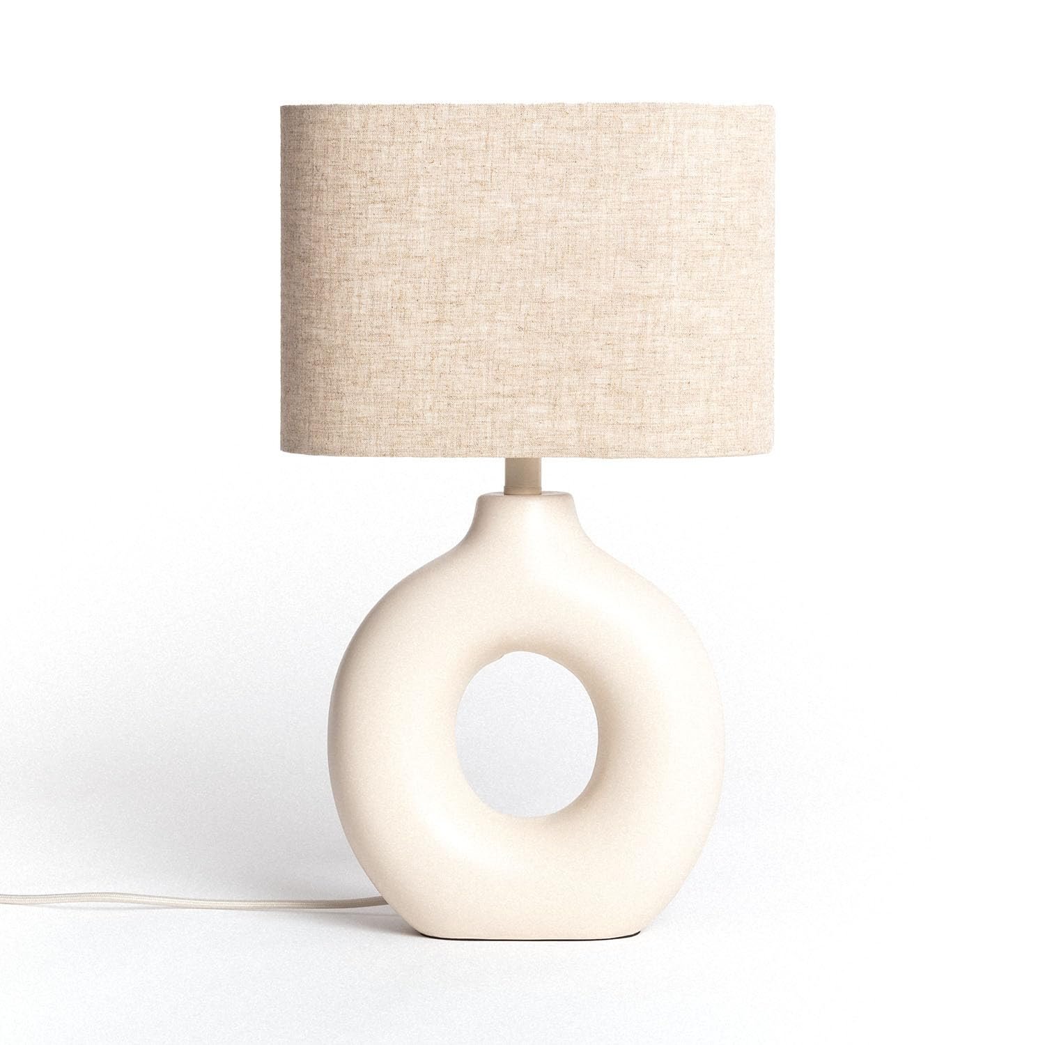 Настільна лампа LEDKIA LIGHTING Memphis Ceramic & Fabric E27 IP20 Бежева, фото №1