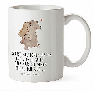 Дитяча Кружка Mr. & Mrs. Panda Ведмідь Тато Подарунок для Тата, Пластиковий Посуд - Фото 1