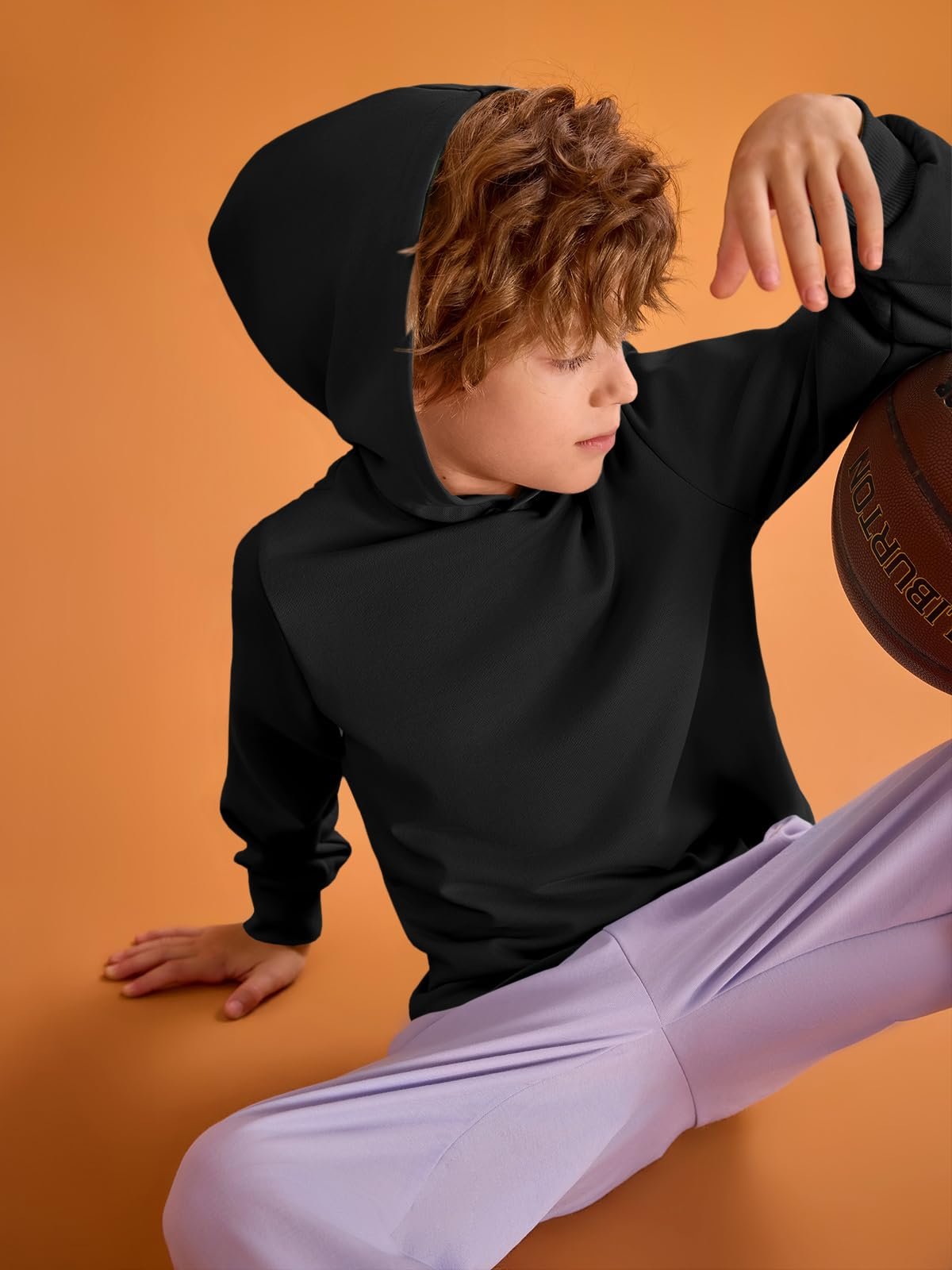 Худі Haloumoning для хлопчиків, однотонне худі з довгими рукавами, дитячий стандартний крій, фото №5