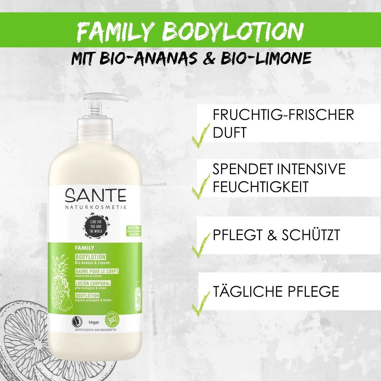 Зволожувальний крем для тіла SANTE Naturkosmetik для сухої шкіри 500 мл, фото №3