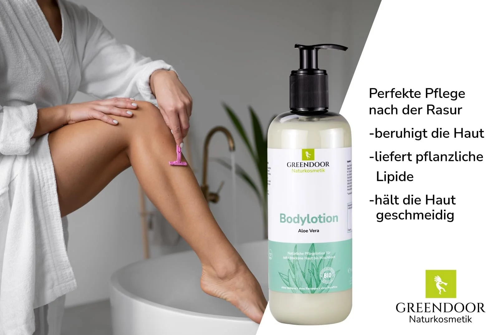 Лосьйон для тіла GREENDOOR Aloe Vera Економна упаковка 500 мл Веганський, натуральна косметика з органічним маслом ши, фото №5