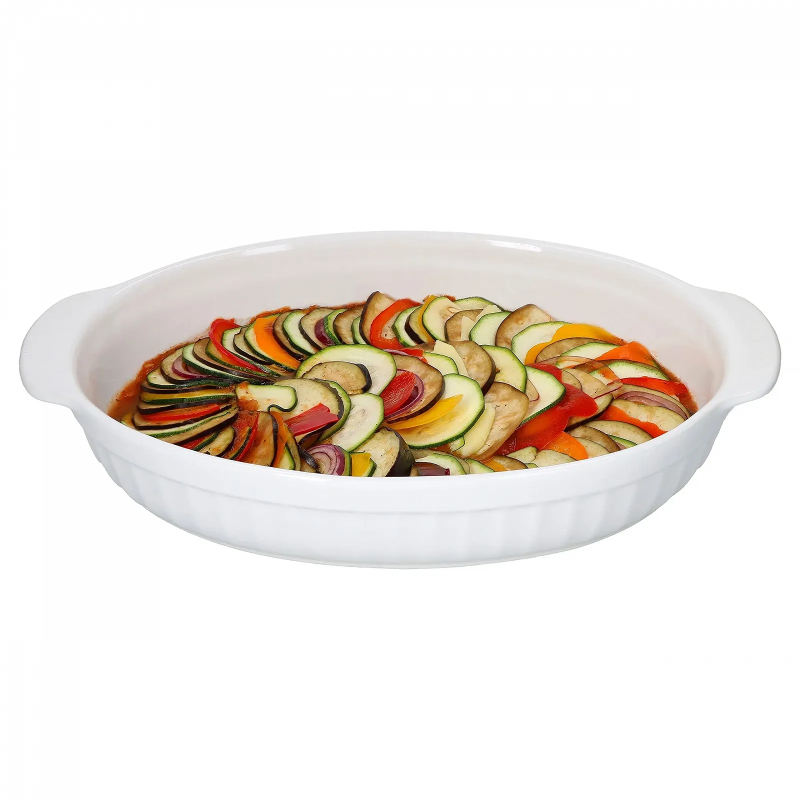 Форма для запікання керамічна MamboCat овальна з ручками 1,8 л 36 см Біла, фото №1