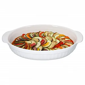 Форма для запікання керамічна MamboCat овальна з ручками 1,8 л 36 см Біла - Фото 1