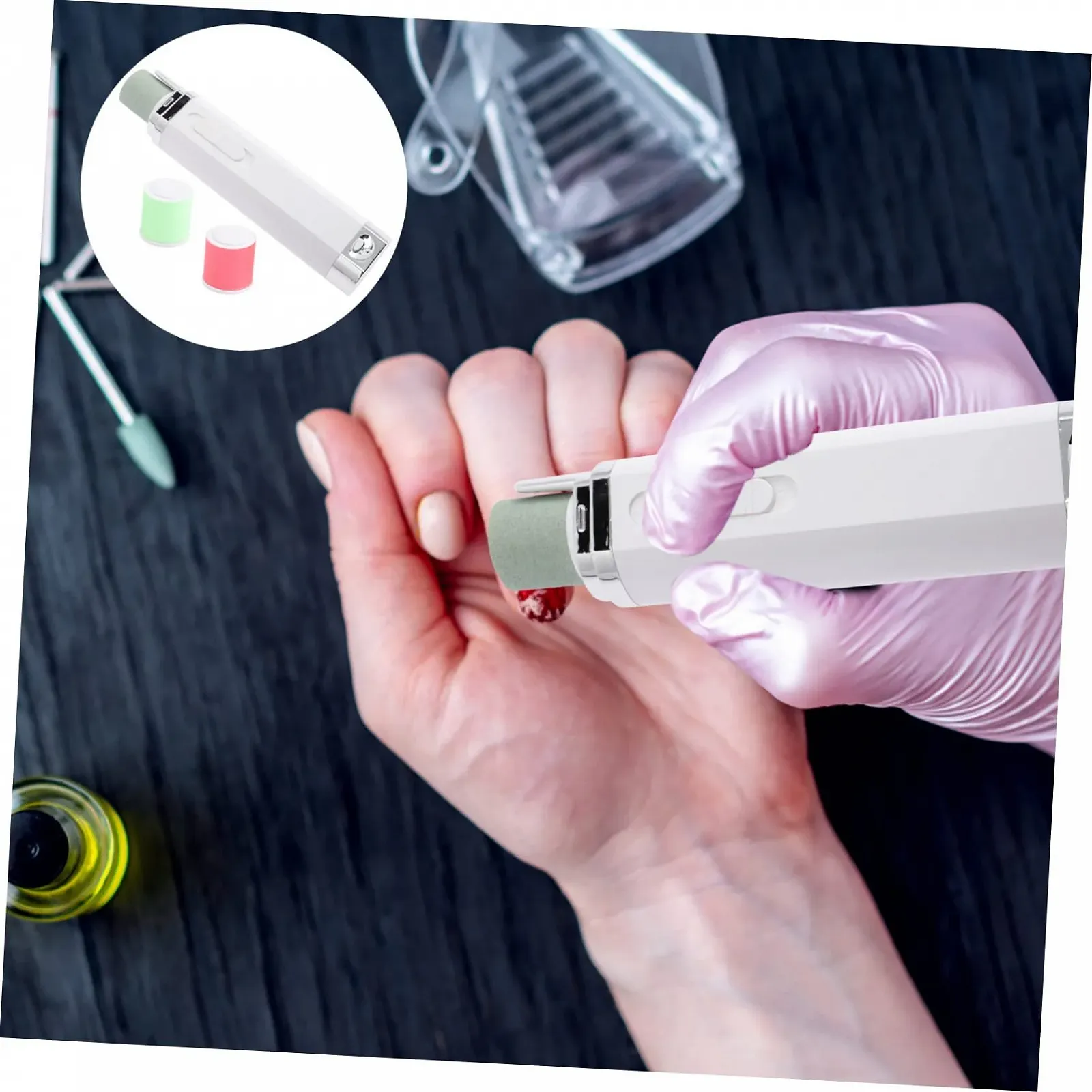 Электрический маникюрный набор Healvian Spinner Mini UV, белый, фото №5