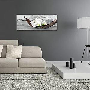 Скляна картина artissimo AG1957A Квіткова композиція Біла орхідея 80 x 30 см synthetic.ua - Фото 1