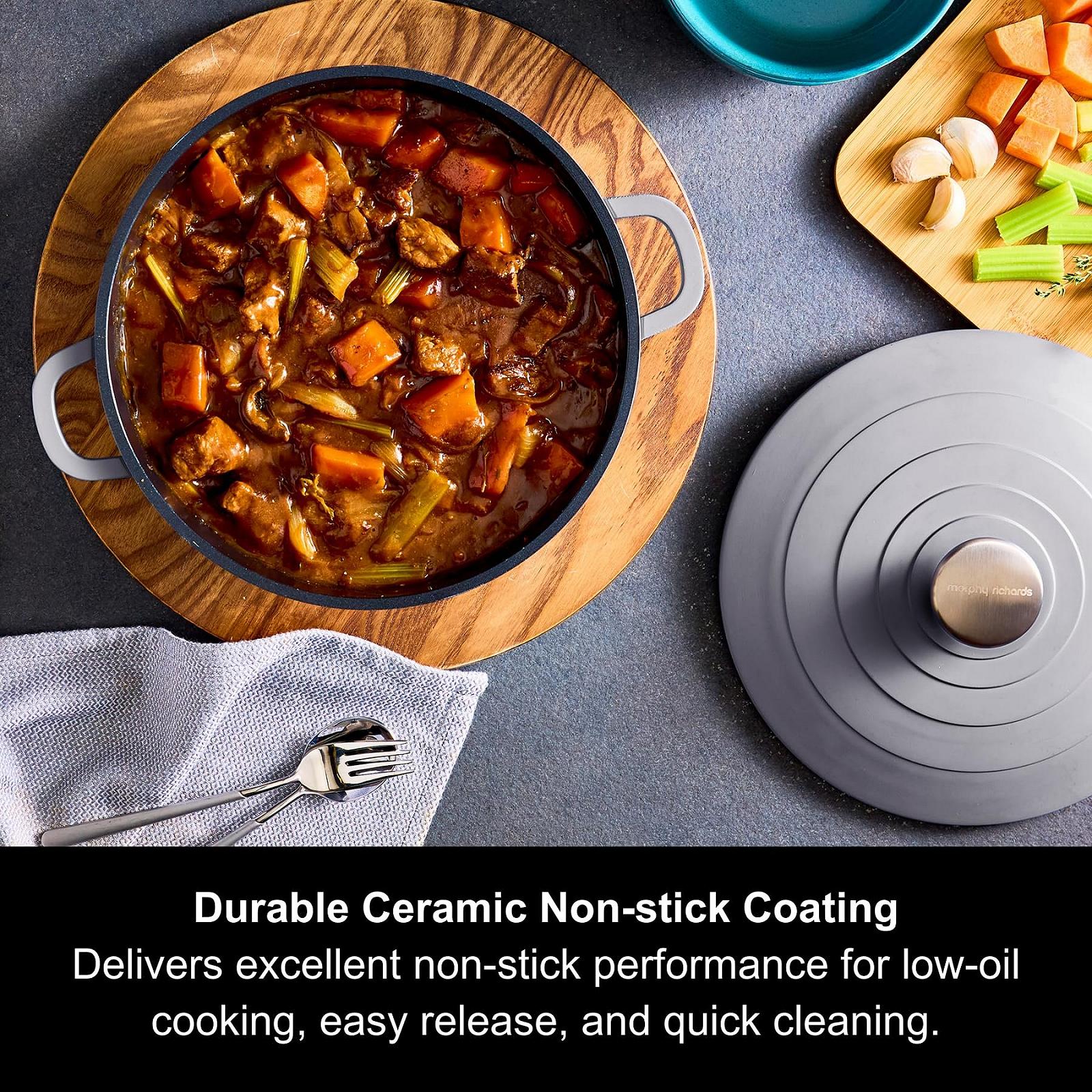 Гусятниця для запікання Morphy Richards 851253 з литого алюмінію 24 см Grey, фото №2 Гусятниця для запікання Morphy Richards 851253 з литого алюмінію 24 см Grey, фото №2