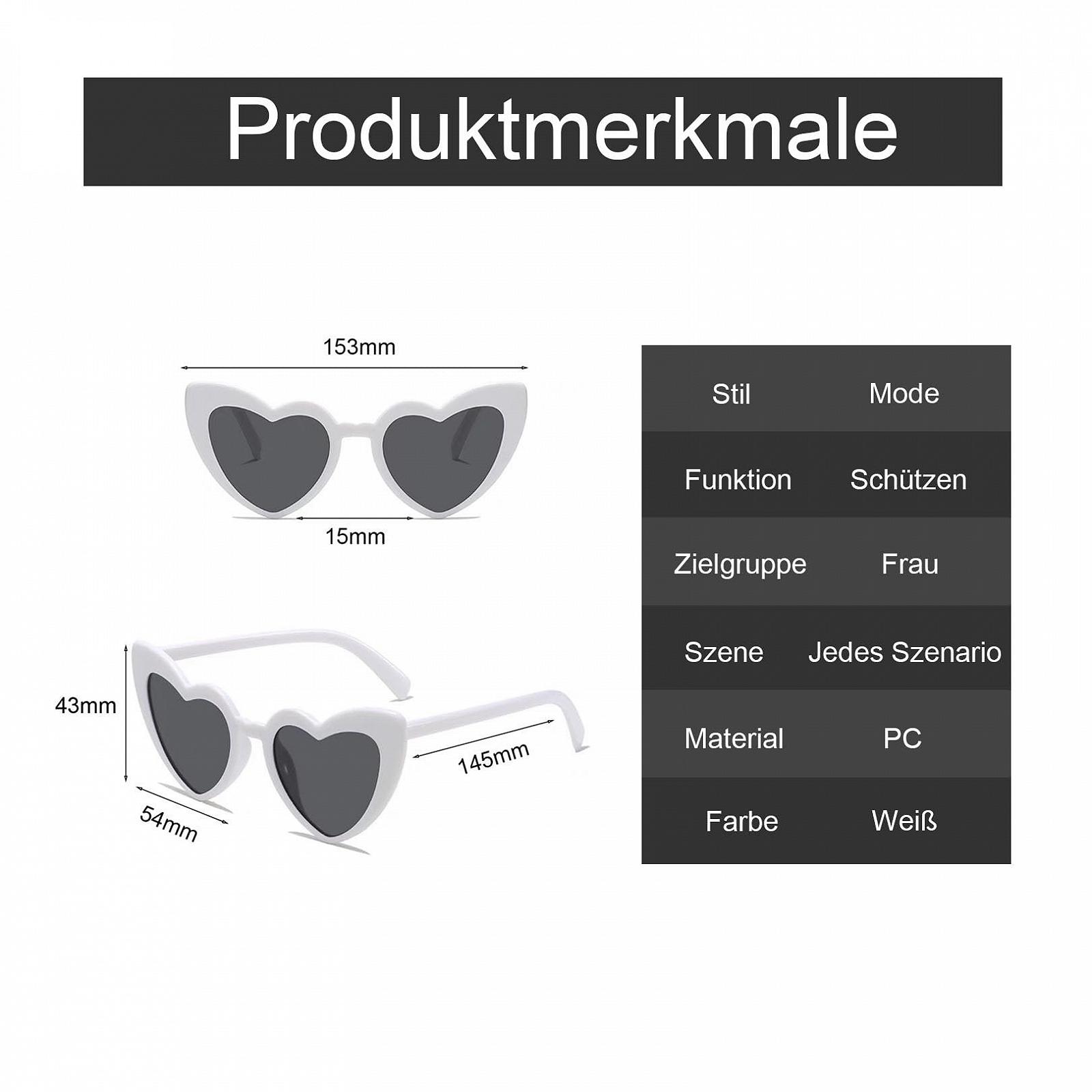 Сонцезахисні окуляри Серце Білий Жіночі Вінтажні у формі серця, фото №3