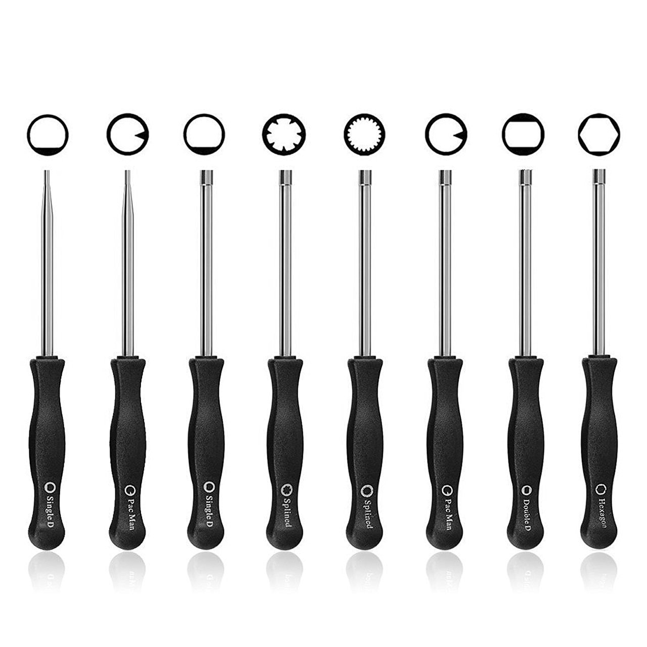 Набор инструментов Beehive Carburettor/Screwdriver Adjustment Tools из 8 шт. Pacman Screw Head/Single D Screw Head, фото №1