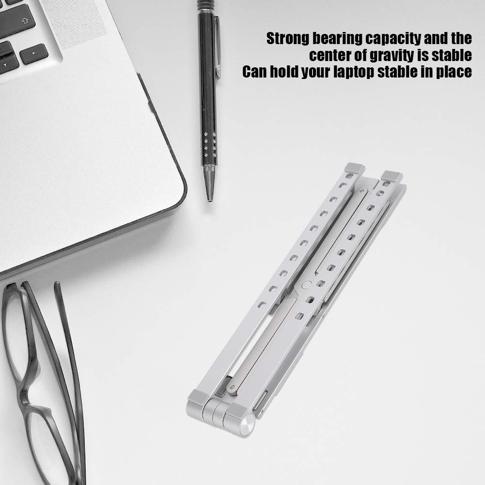 Підставка для ноутбука Denash з міцного алюмінієвого сплаву, срібляста, з ергономічним дизайном для домашнього офісу, фото №4