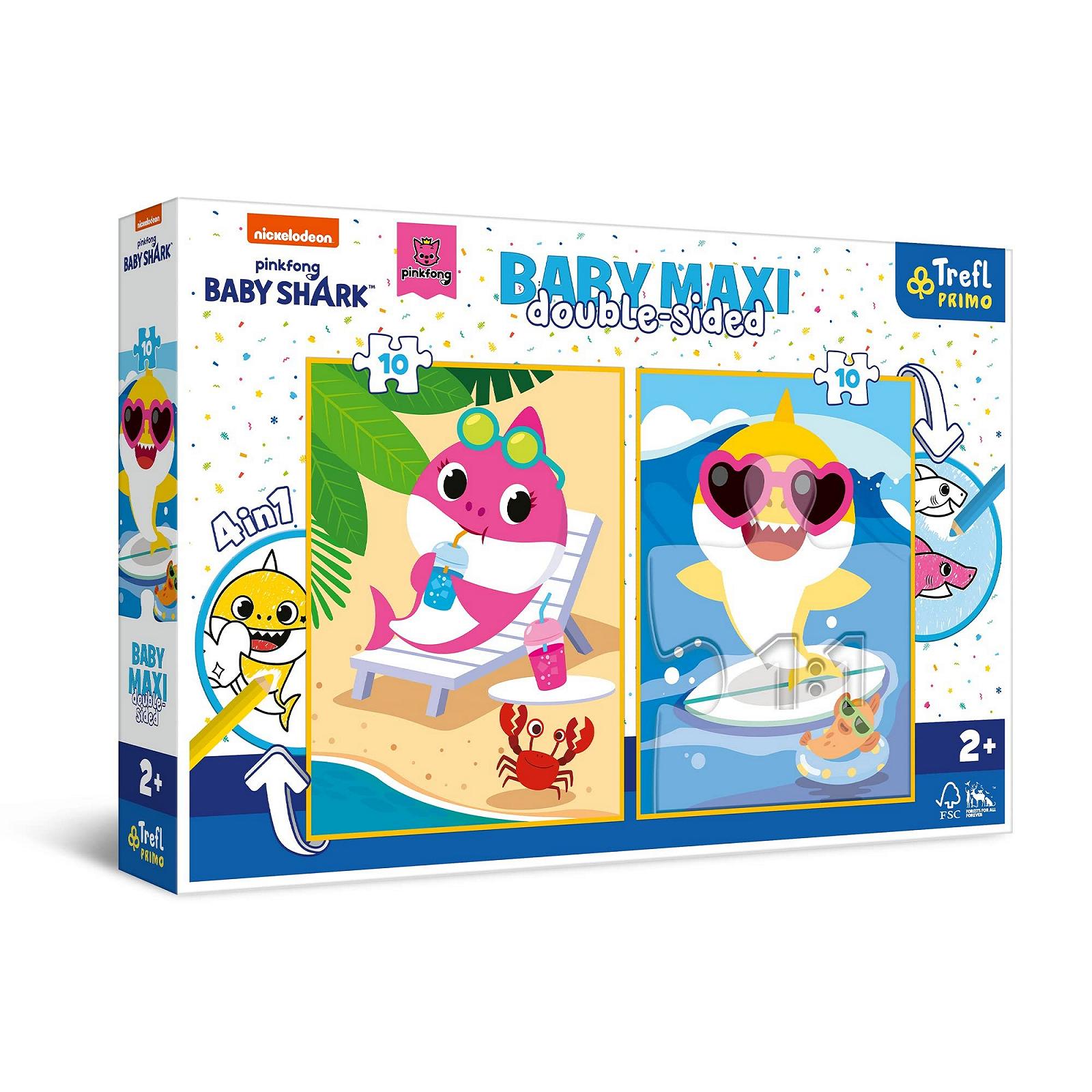 Пазл Trefl Primo Baby Shark Happy Shark Day 4 in 1 2 x 10 элементов, фото №1