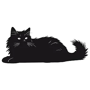 Наклейка на стіну GRAZDesign Кіт що лежить вінілова самоклеюча 71 x 30 см чорна synthetic.ua - Фото 1