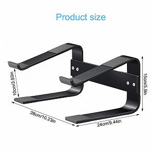 Подставка для ноутбука, эргономичная подставка для ноутбуков 10-17 дюймов, подставка для ноутбука с теплоотводом и нескользящей конструкцией, универсальная подставка для ПК для стола, подставка для ноутбука для домашнего офиса, черная synthetic.ua - Фото 1