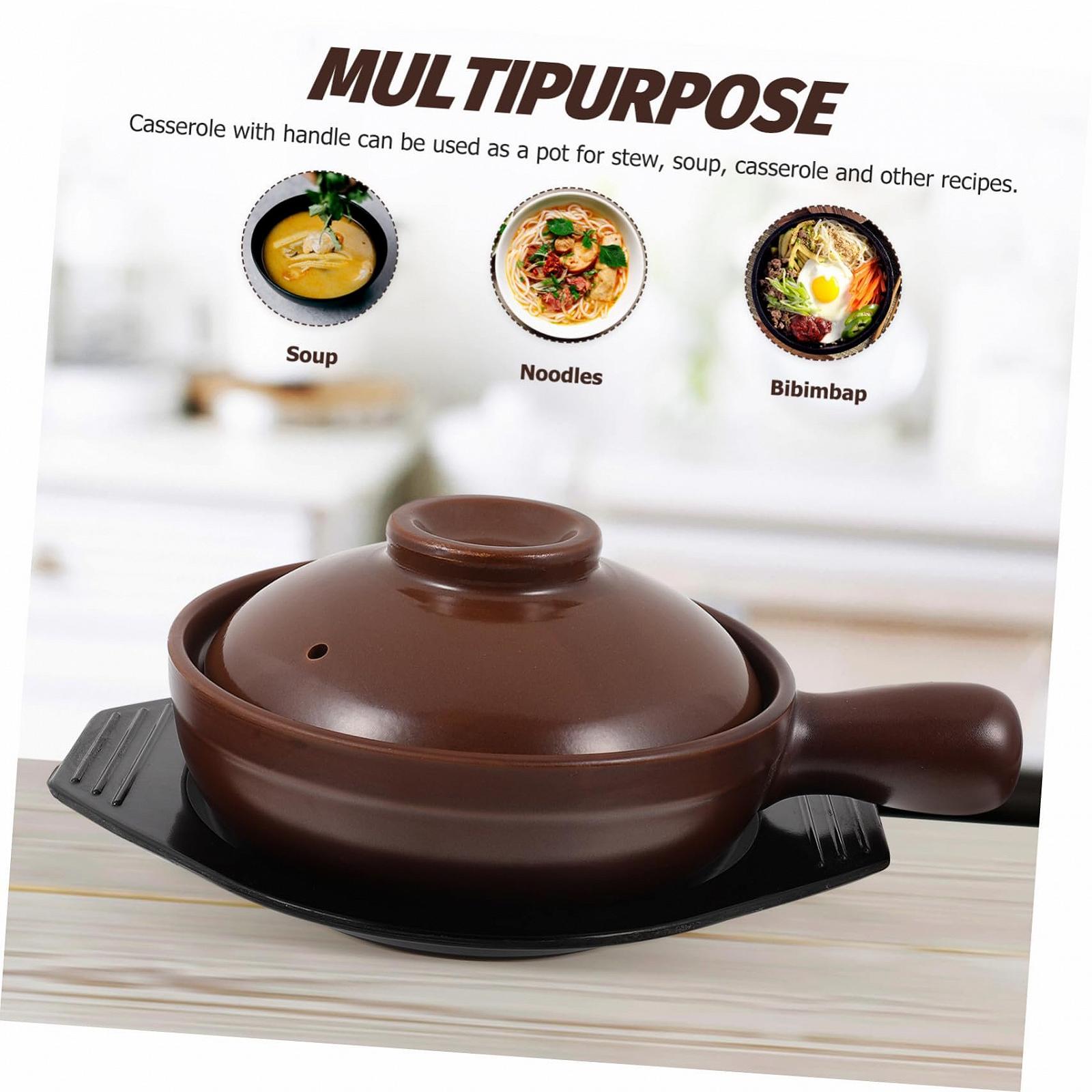 Ківш для тушкування Ipetboom керамічний з антипригарним покриттям та кришкою коричневий, фото №4