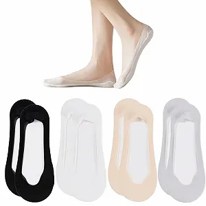 Женские носки-подследники 8 пар Белый, бежевый, серый и черный размер 38 - 42 - Фото 1