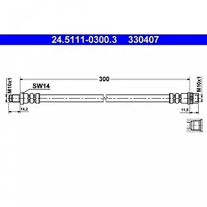 Тормозной шланг ATE 24.5111-0300.3 для RENAULT DACIA, передний/задний мост - Фото 1