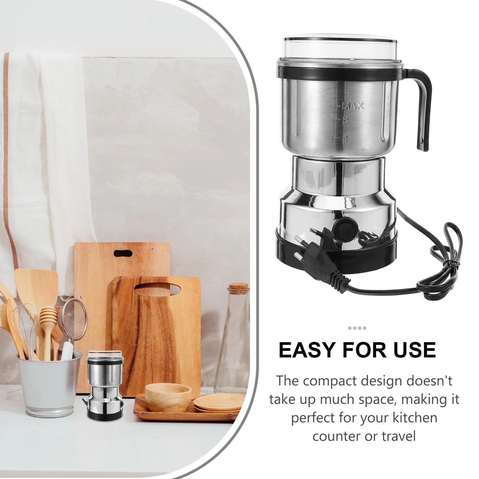 Електрична Кавомолка Ciieeo Compact, Нержавіюча сталь, фото №3