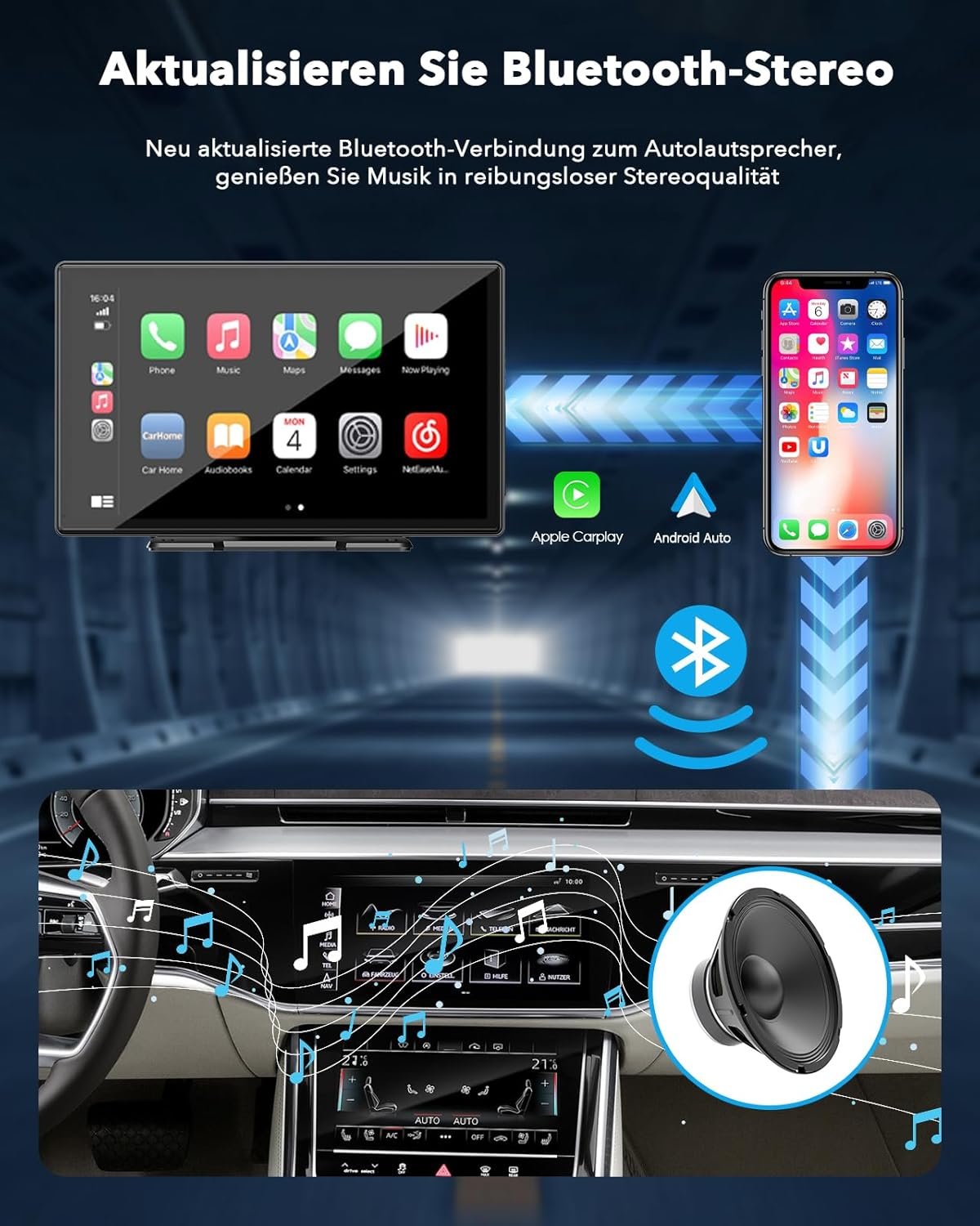 Автомагнітола Lamtto RC07 / 9" / Сенсорна / Apple CarPlay / Android Auto / Bluetooth / FM / AUX, фото №7