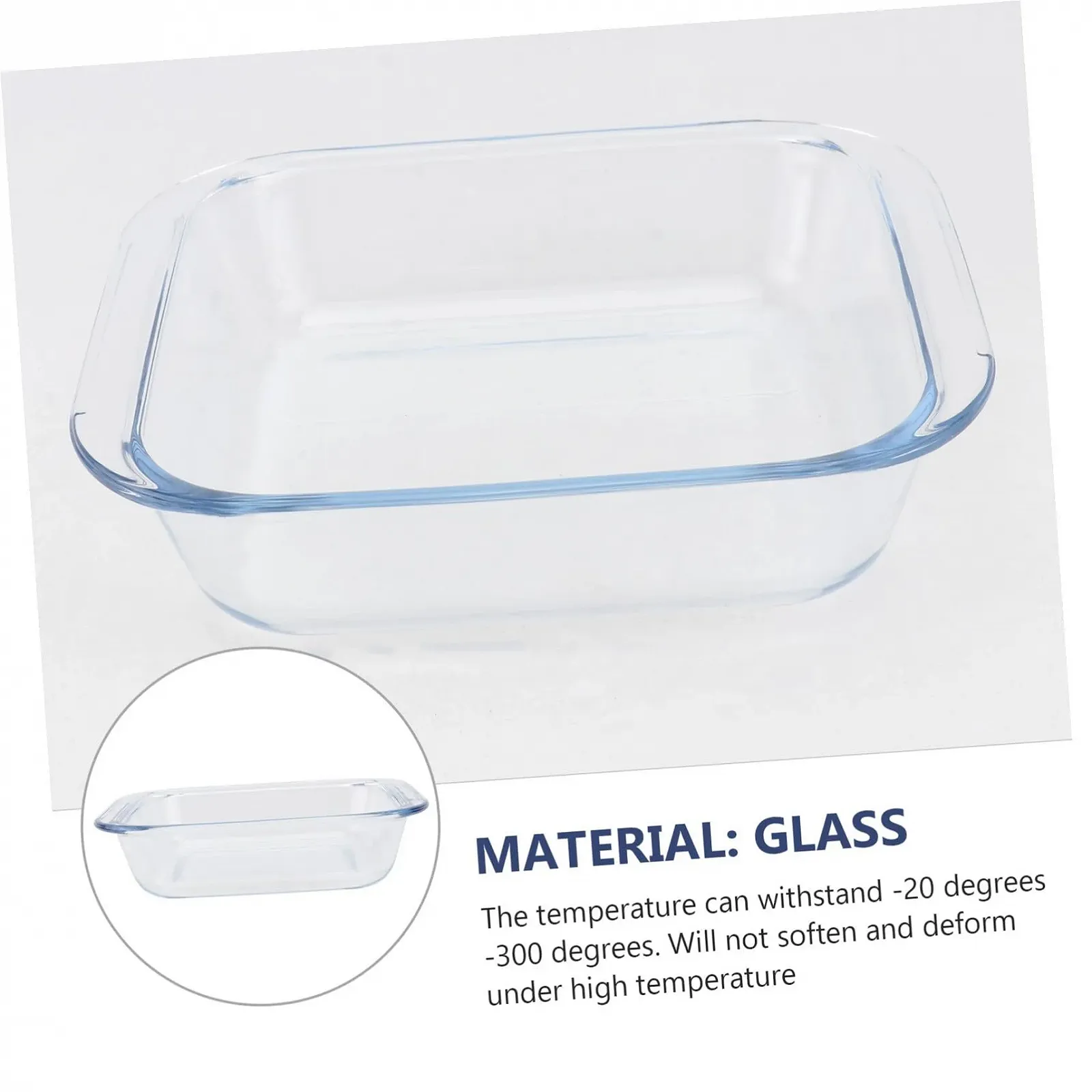 Форма для запікання термостійка скляна для духовки біла, фото №3