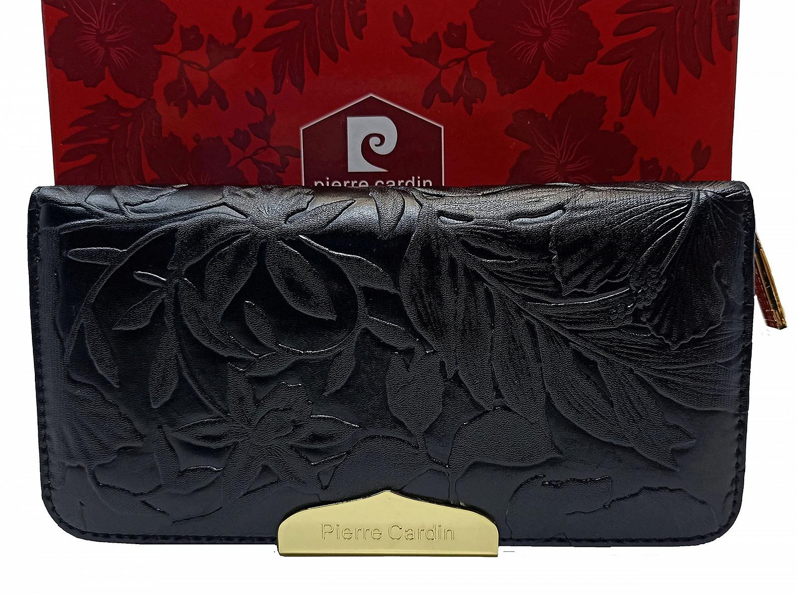 Кошелек PIERRE CARDIN Jenuos Большой Женский Большой Длинный Кошелек Элегантная Сумка Кожаный Кошелек Много Карт с Карманом на Молнии для Женщин, черный, Стильный, просторный, фото №5