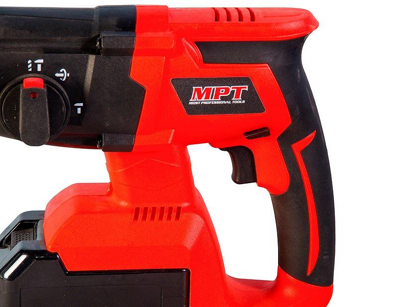 Перфоратор акумуляторний MPT SDS-PLUS 26 мм 21 В Li-ion 4 Аг 1400 об/хв 4500 уд/хв 1.5 Дж 3 режими кейс MCRH2641.B1, фото №7