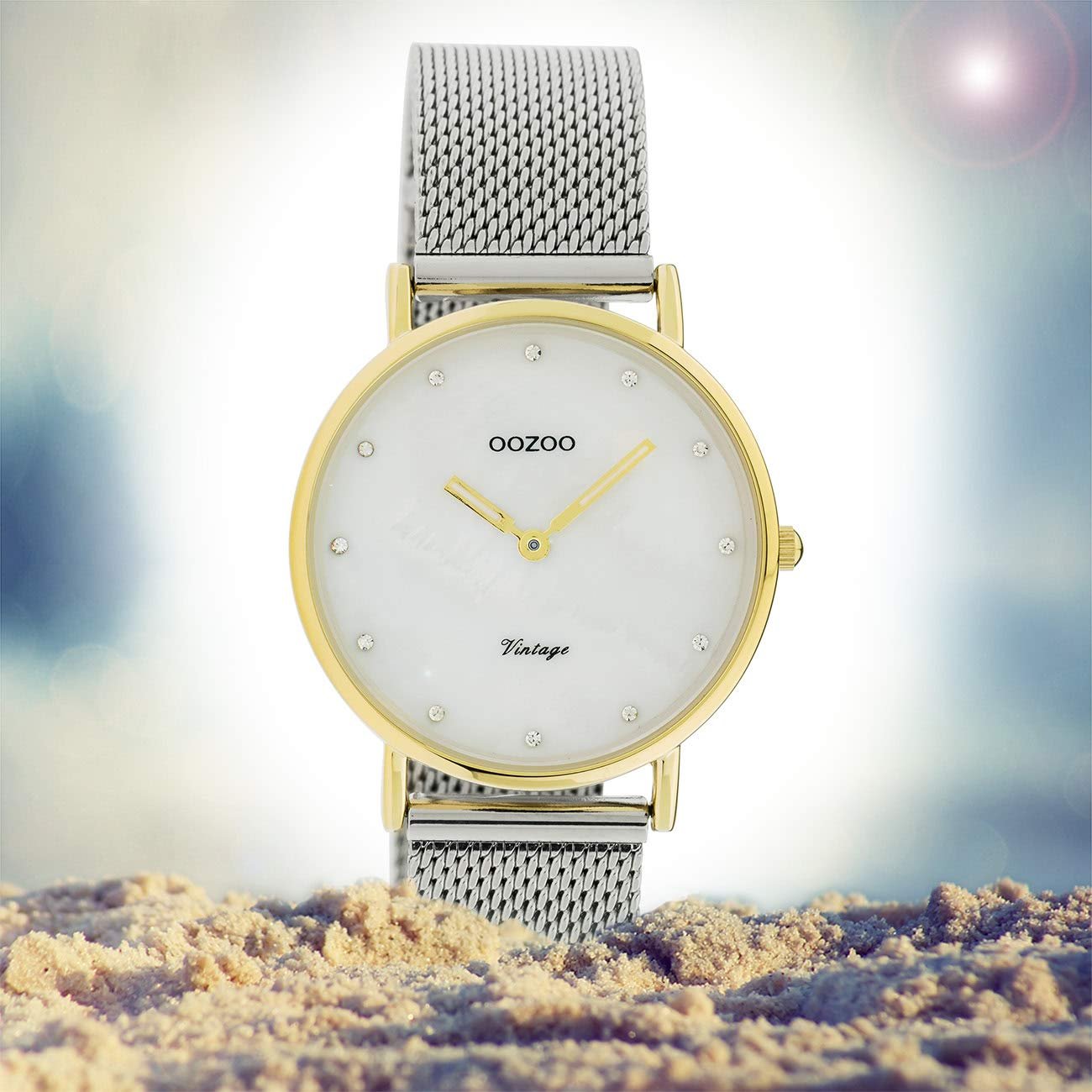 Винтажные часы Oozoo Золотой / Перламутровый C20120, Золотой белый, Браслет, фото №4 Винтажные часы Oozoo Золотой / Перламутровый C20120, Золотой белый, Браслет, фото №4