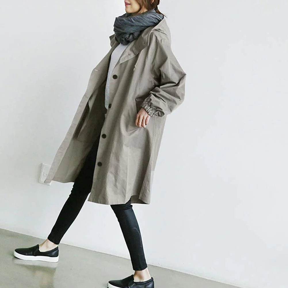 Тренч Shevog Повседневный Женский С капюшоном Длинный рукав, фото №2