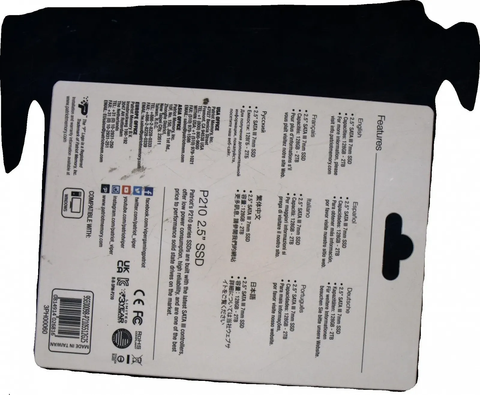 Internal SSD Patriot P210 512GB 2.5" SATA III, фото №6