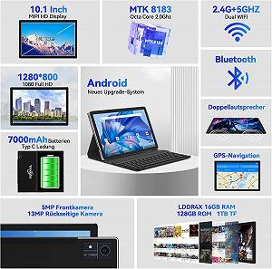 Планшет 10.1" FEONAL D115 8+8/128Gb 8 ядер Android 13 7000 mAh Black synthetic.ua - Фото 1
