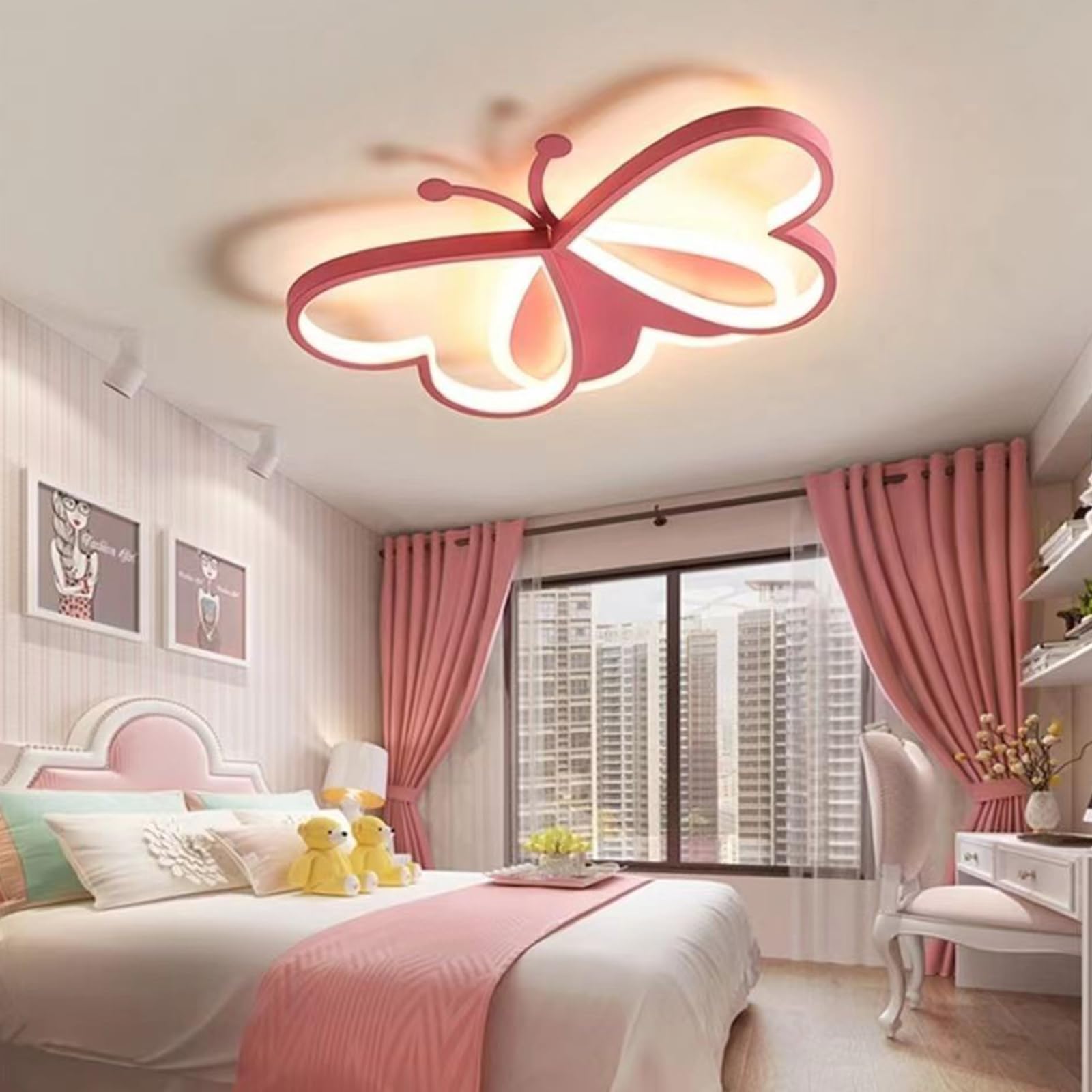 Светильник потолочный Butterfly 50 см LED 72 Вт розовый, фото №6