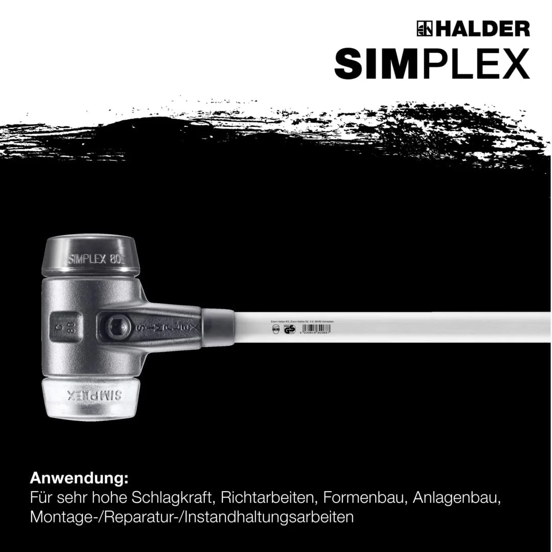 Кувалда Simplex 3729.081 з гумовою сумішшю та м'яким металом і фібергласовою рукояткою 80 мм, фото №2 Кувалда Simplex 3729.081 з гумовою сумішшю та м'яким металом і фібергласовою рукояткою 80 мм, фото №2