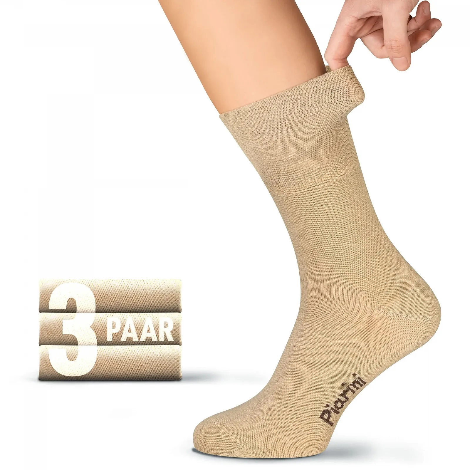 Носки Женские Без Резинки 3 Пары Хлопок 97%, фото №1