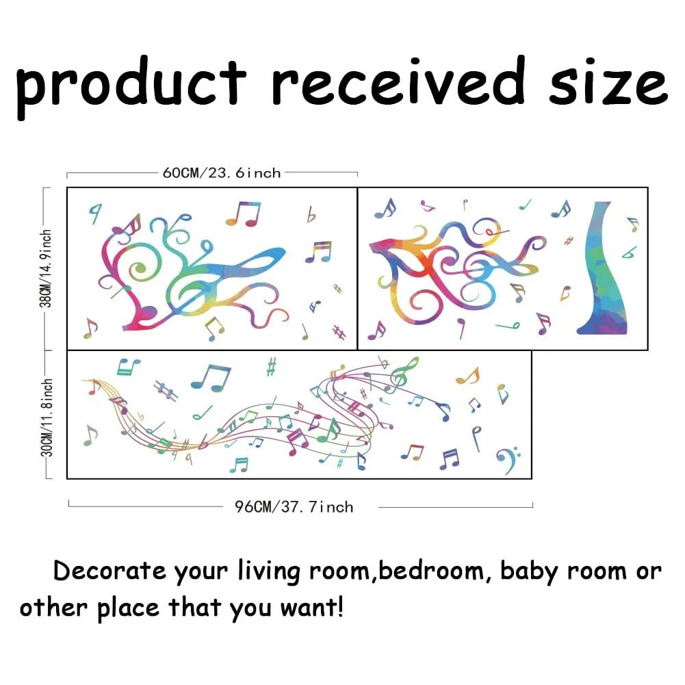 Наклейка на стіну SUPERDANT Музичні дерева Музичні ноти Самоклейна Різнокольорова, фото №2