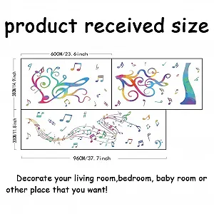 Наклейка на стіну SUPERDANT Музичні дерева Музичні ноти Самоклейна Різнокольорова synthetic.ua - Фото 1