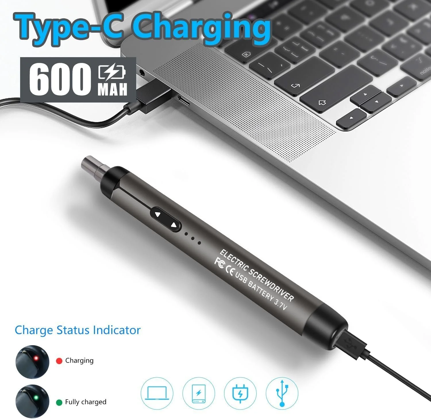 Акумуляторна прецизійна викрутка 46-в-1 USB портативна, фото №4