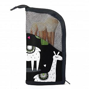 Набір кистей для макіяжу в сумці Llama Happy Alpaca Cactus Camel 12 шт Colored-2430 - Фото 1