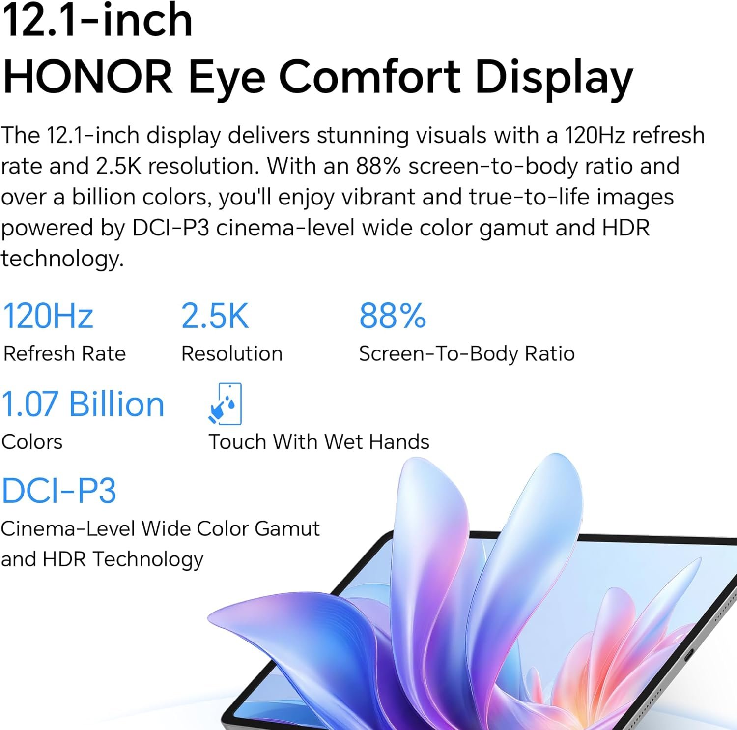 Планшет HONOR HEY3-W00 12.1" 8+8/256 ГБ 8 ядер Android 15 10100 мАг Чорно-сірий, фото №4