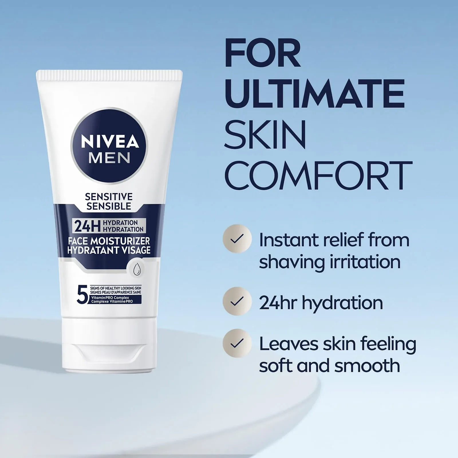 Денний крем Nivea for Men Sensitive 75 мл Упаковка з 6 шт. 0% Спирту, фото №3 Денний крем Nivea for Men Sensitive 75 мл Упаковка з 6 шт. 0% Спирту, фото №3