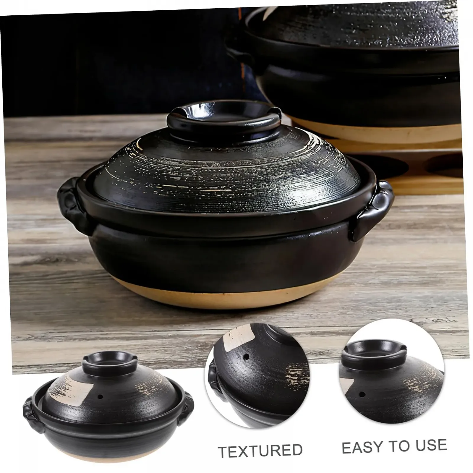 Каструля керамічна з термостійкою кришкою 500 мл, фото №3 Каструля керамічна з термостійкою кришкою 500 мл, фото №3