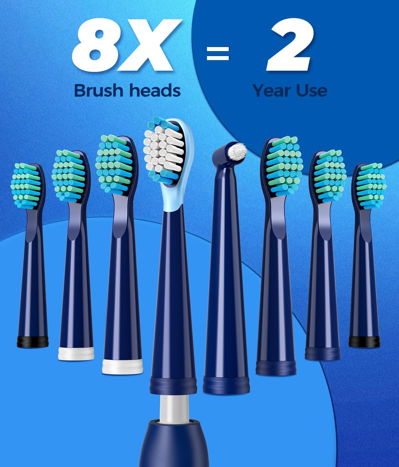 Электрическая зубная щетка Sonic 40000 VPM 5 режимов Night Blue, фото №4