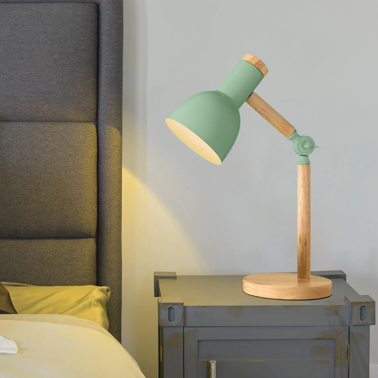 Настільна лампа himmel Adjustable Wooden E27 (Green), фото №6