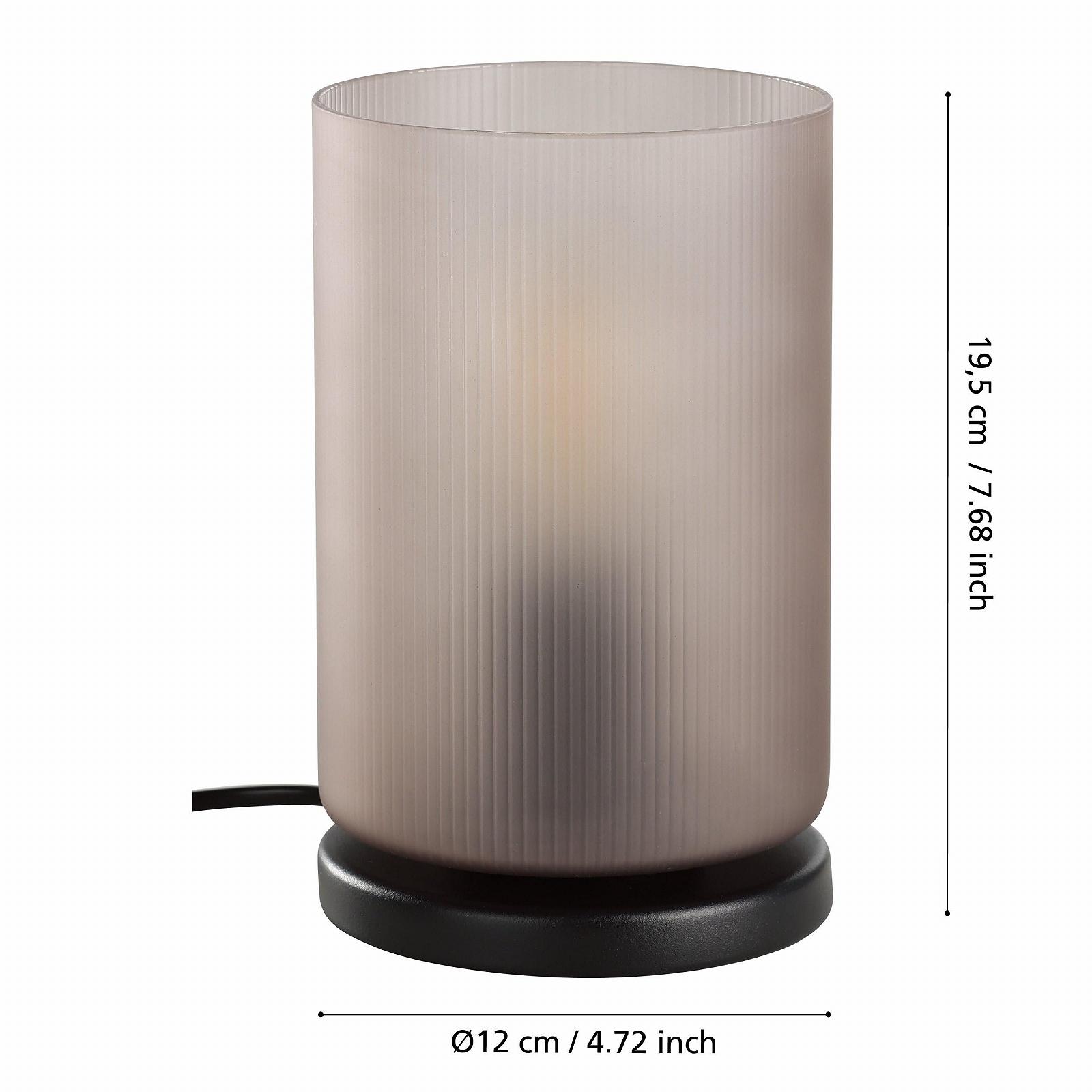 Настільна лампа EGLO Colomera скляна чорна димчасте скло E27 Ø 12 см, фото №5