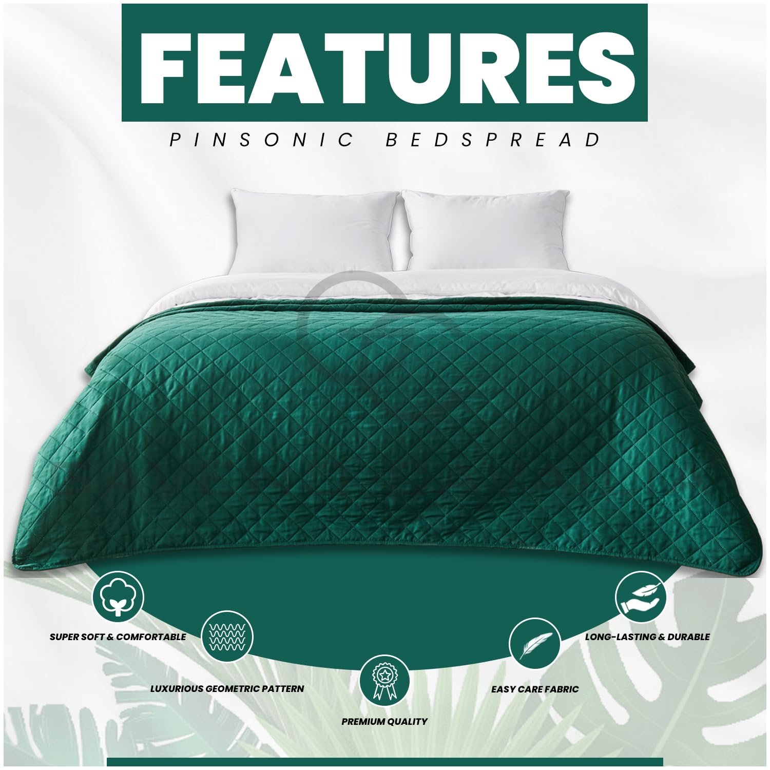 Покривало GC GAVENO CAVAILIA Pinsonic стьобане Легке покривало Велика кушетка ліжко Зелений 150x200см, фото №3 Покривало GC GAVENO CAVAILIA Pinsonic стьобане Легке покривало Велика кушетка ліжко Зелений 150x200см, фото №3