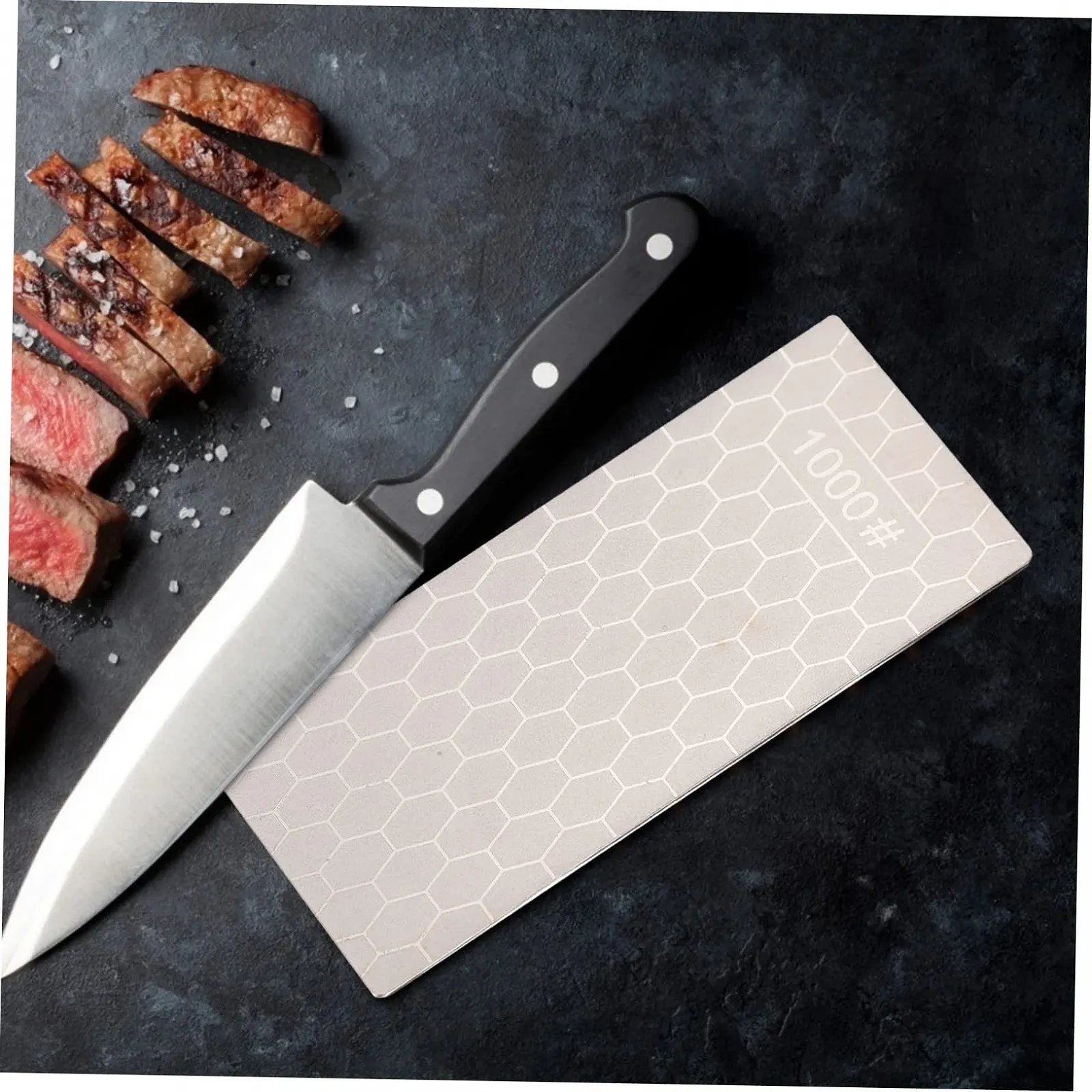 Точило для ножів портативна з нержавіючої сталі з стільниковою текстурою 1 шт., фото №9