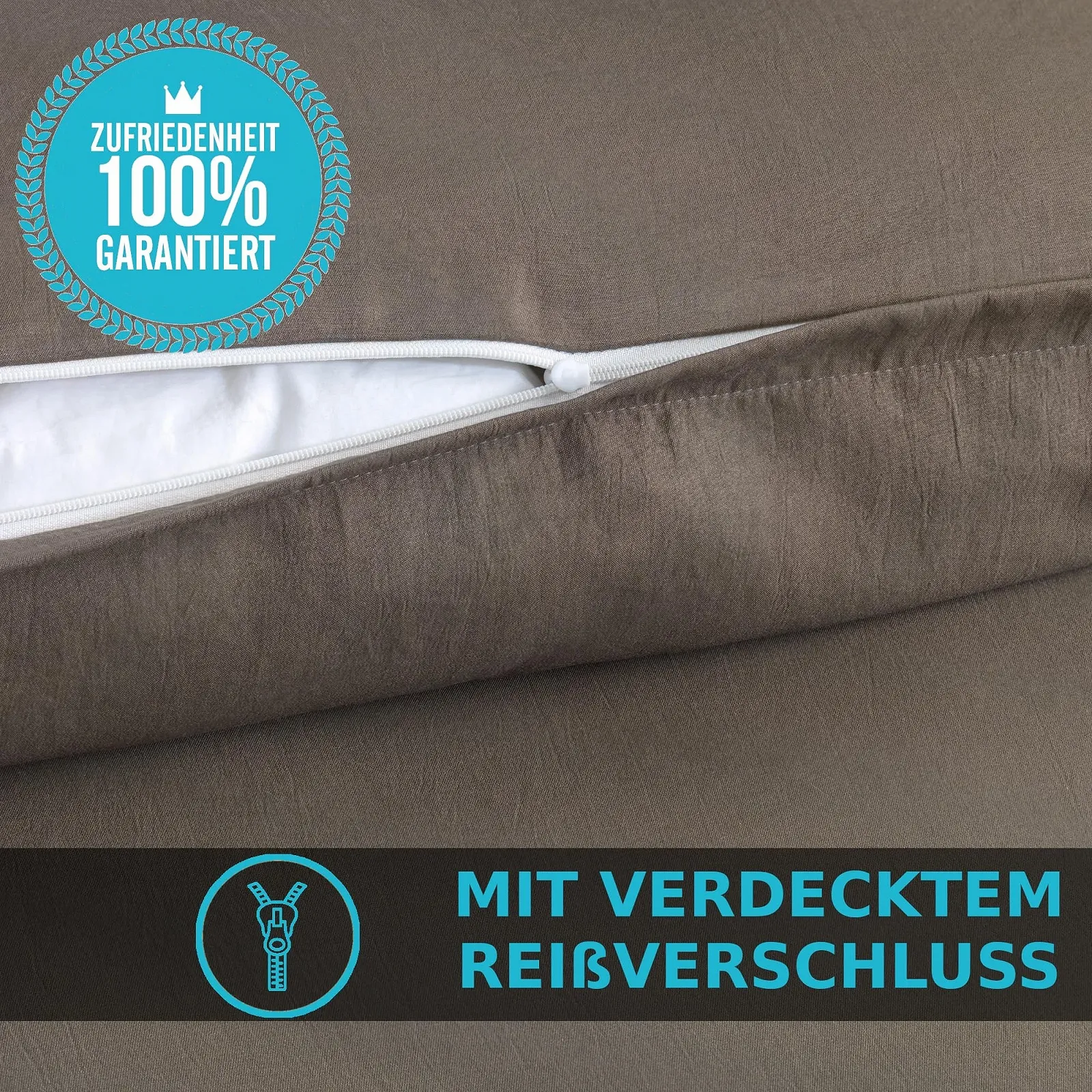 Комплект постільної білизни MALIKA 4 предмети 135 x 200 см + 80 x 80 см мікрофібра Однотонний, фото №2