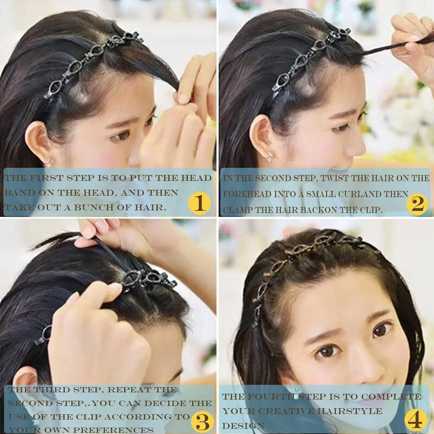 Обруч с клипсами (2 шт.) Черный, Коричневый, фото №3 Обруч с клипсами (2 шт.) Черный, Коричневый, фото №3