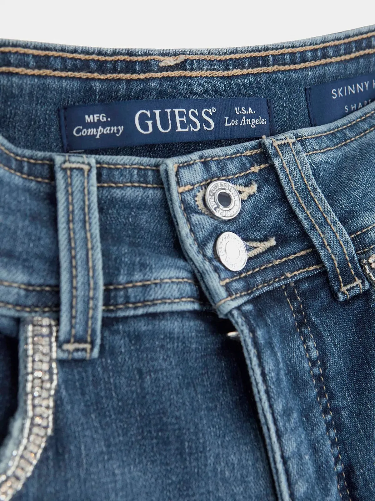 Жіночі джинсові штани Guess Skinny Fit Синій - 27, фото №6