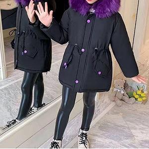 Куртка зимова стьобана для дівчинки, тепла флісова куртка з капюшоном synthetic.ua - Фото 1